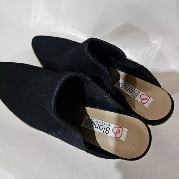 Blondo Norma Mule (Women) Slip On Waterproof Navy Blue Suede Bootie 11M - Picture 4 of 10